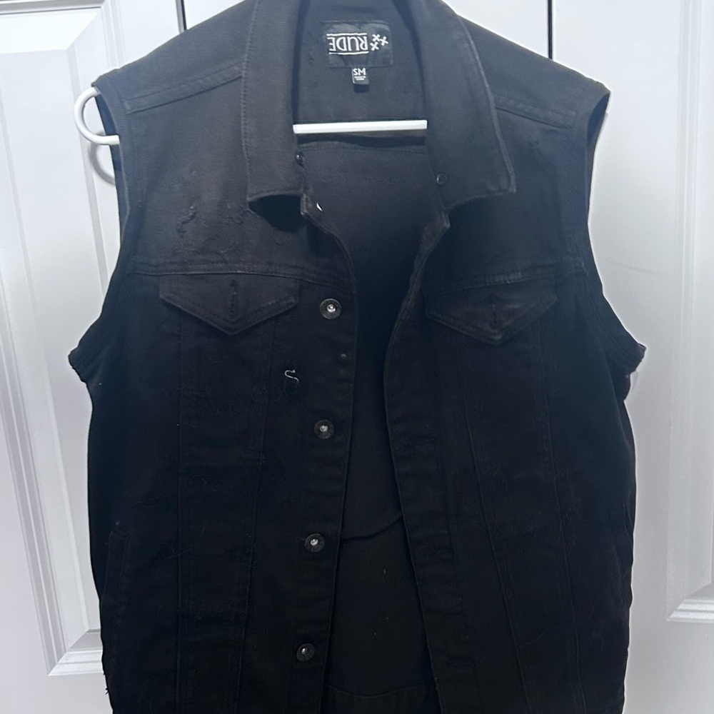 Black Denim Vest for Men